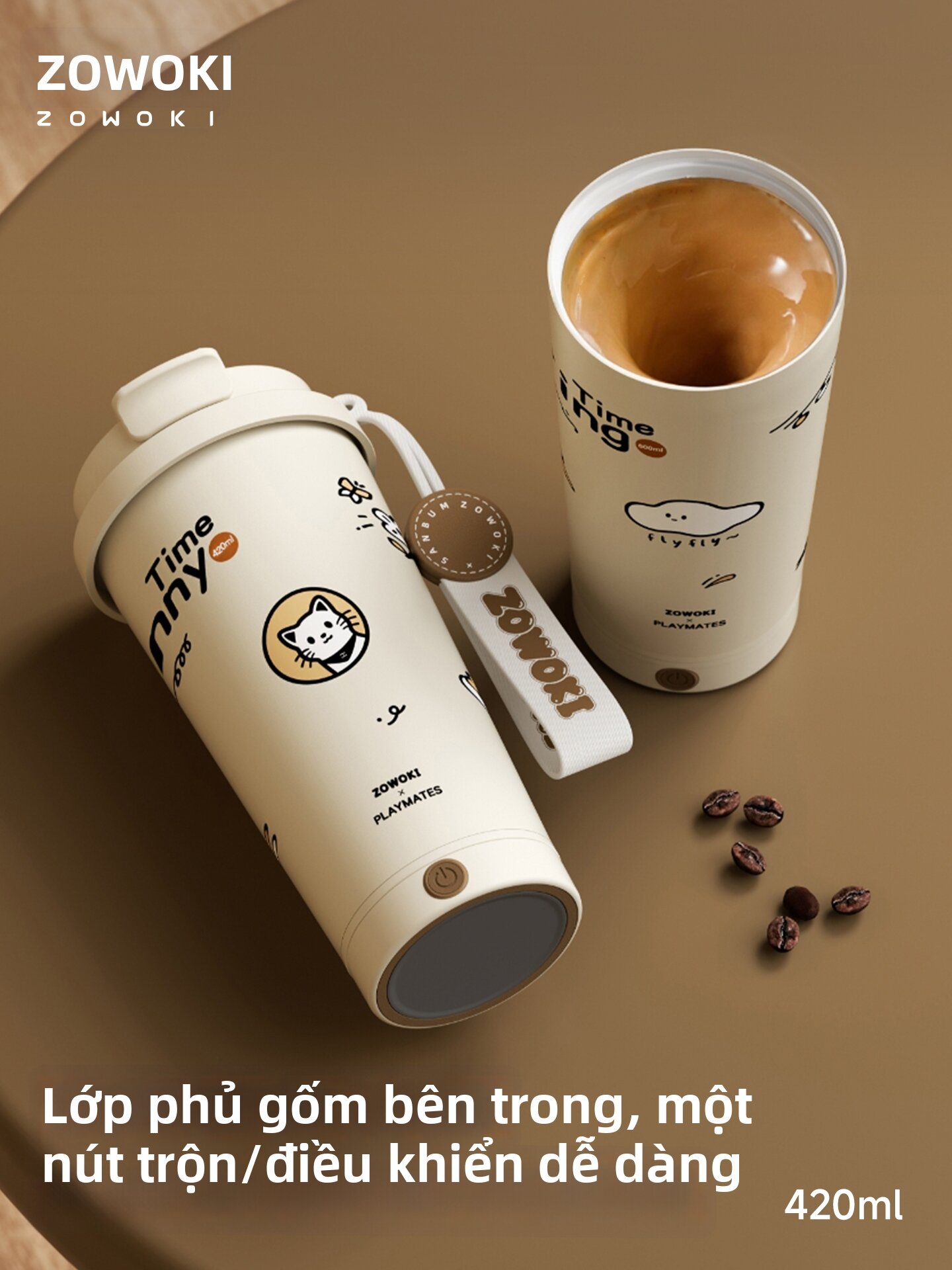 High Aesthetic Value Automatic Stirring Straw Friendly Cup