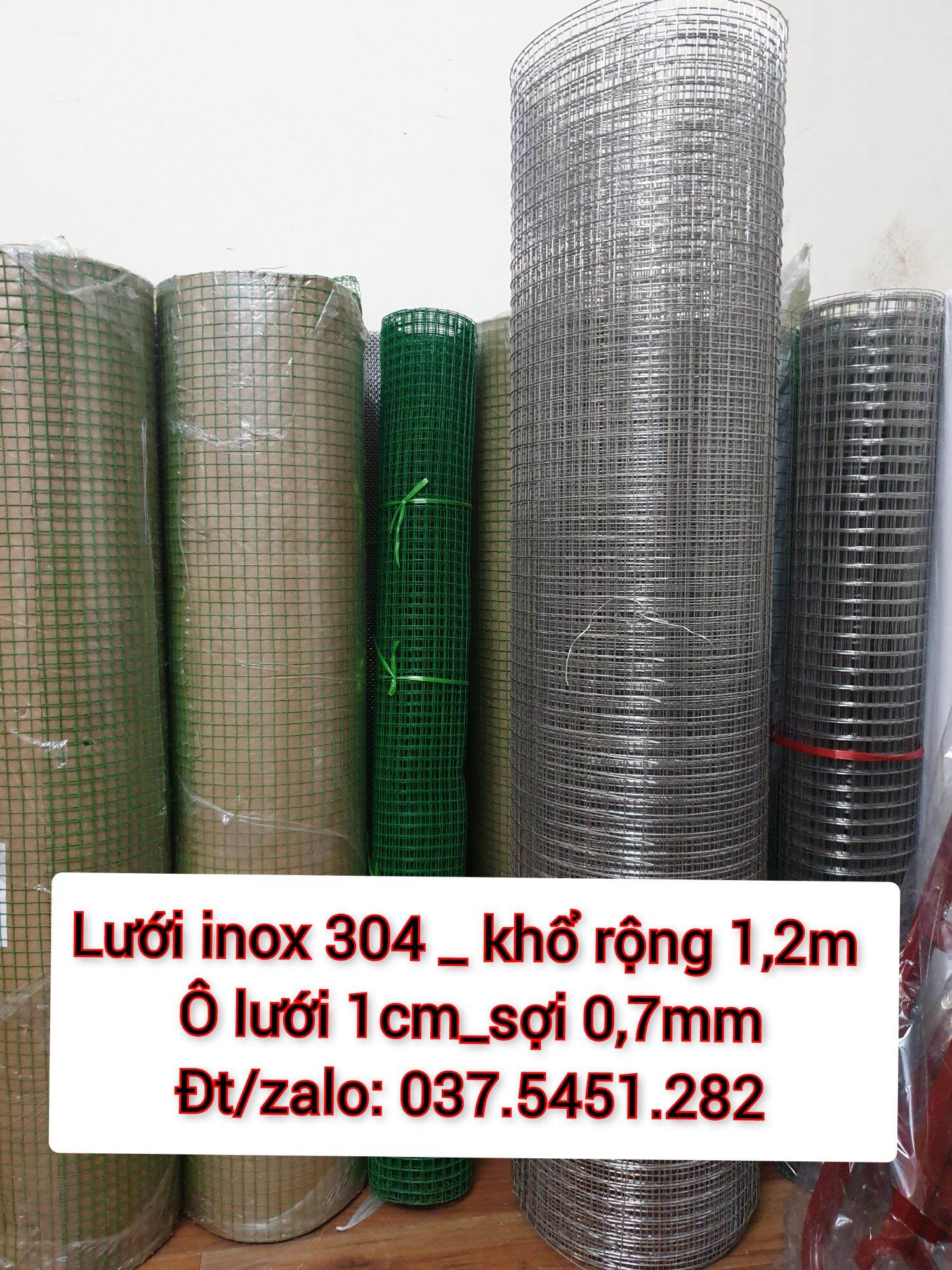 Lưới hàn inox 304 khổ rộng 1,2m : ô lưới 1cm _sợi 0,7mm ( bán lẻ 100k/m)