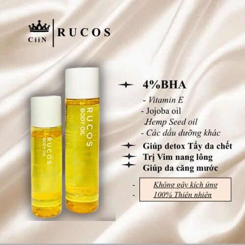 Body OiL 4%BHA Rucos detox da toàn thân giúp da luôn Giữ Ẩm Căng Bóng