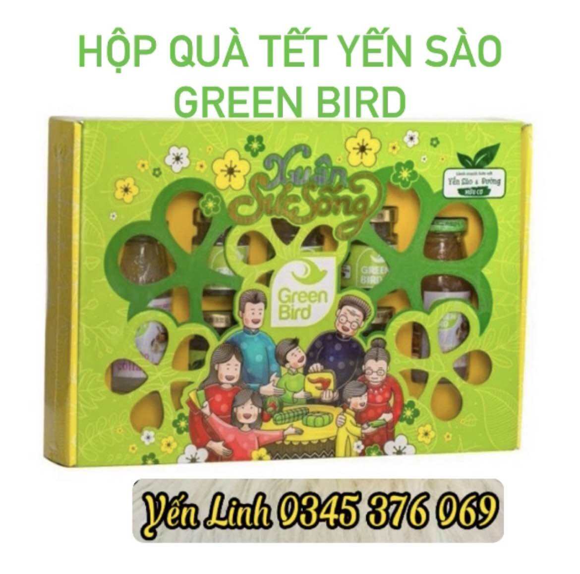 Hộp quà Tết Yến sào Green Bird - yến sào Nutrinest - Nước Yến sào hữu cơ