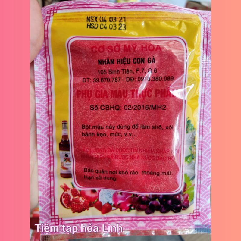 500g màu gạch tôm (cam) màu thực phẩm Mỹ hòa