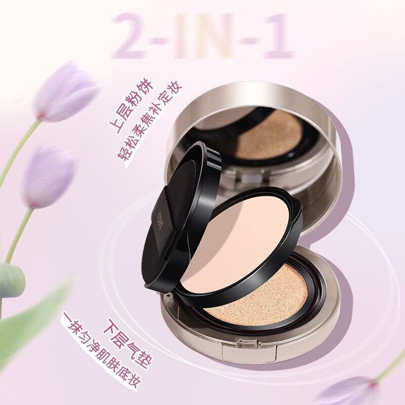 Phấn nước và phấn phủ kiềm dầu 2 in1.2 tầng 1 tầng phấn nước 1 tầng phấn phủ