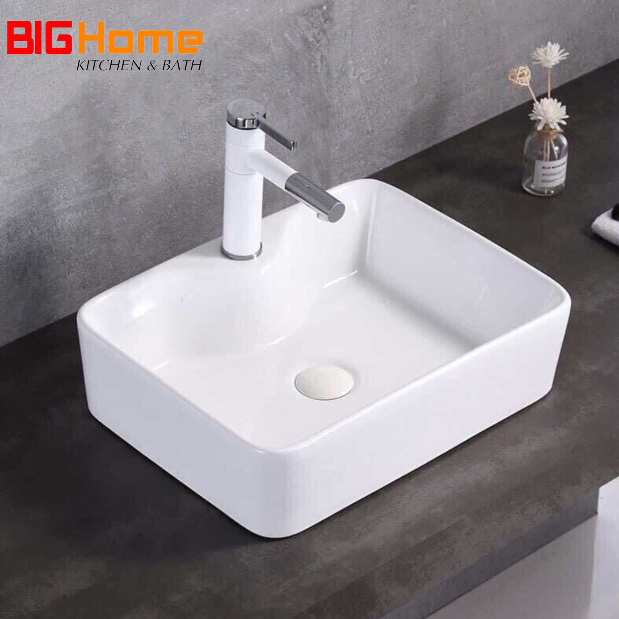 Chậu lavabo sứ rửa mặt cao cấp Mission