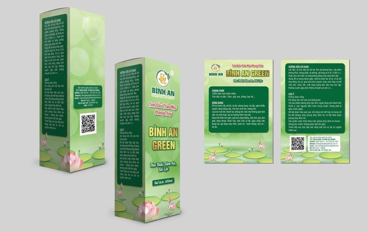 Tinh dầu thảo mộc phong thuỷ bình an green