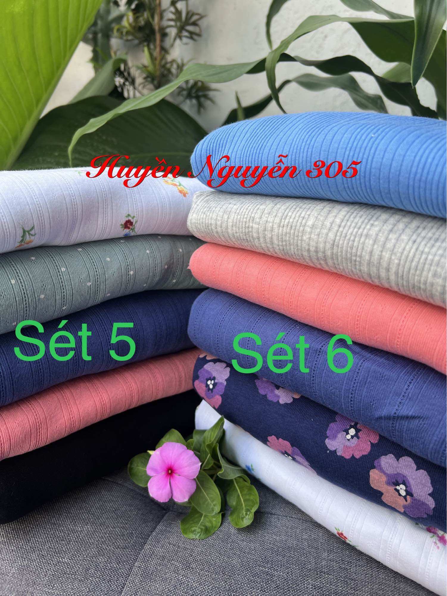 Sét thun 100% cotton 2c