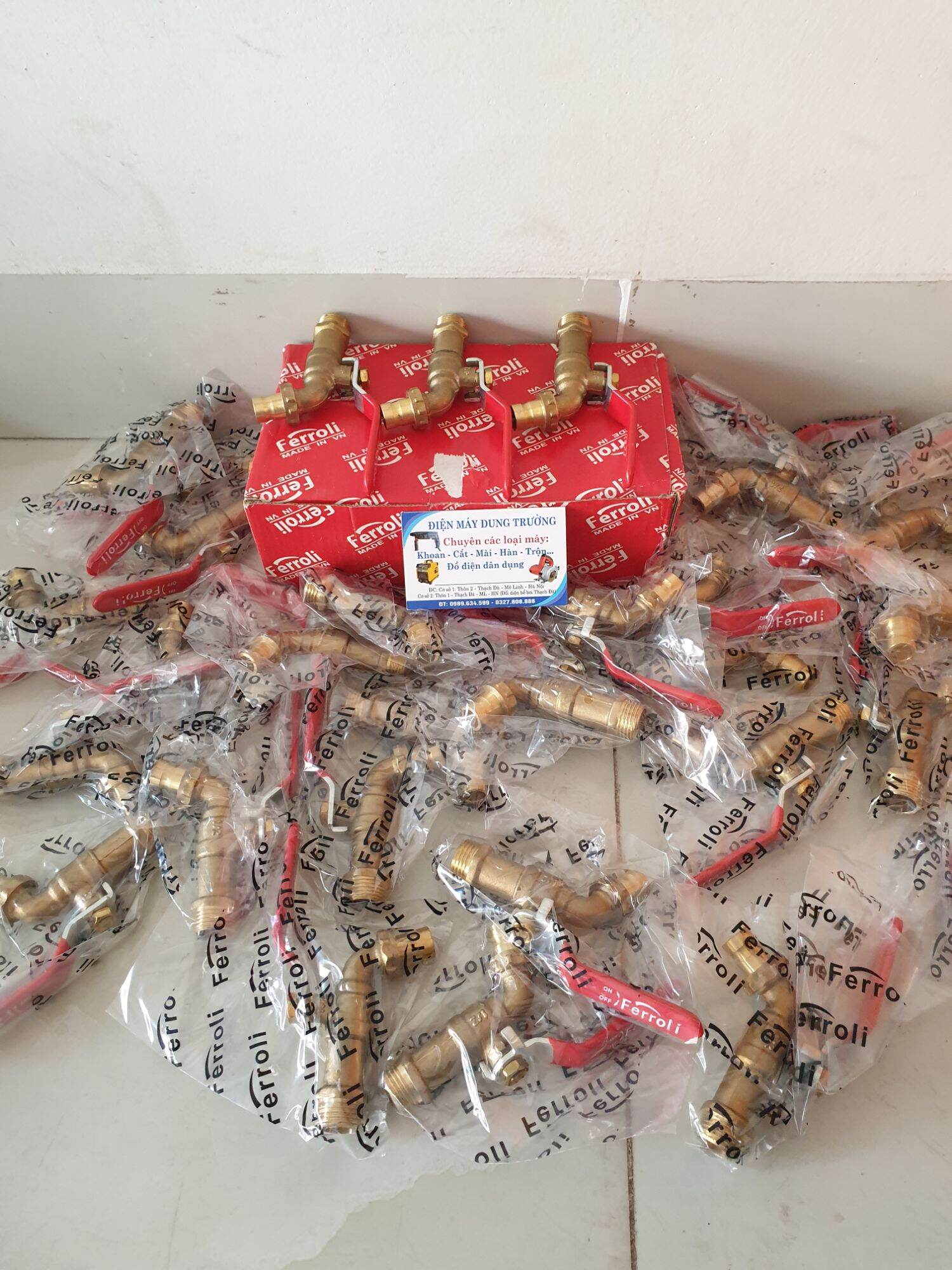VÒI GẠT FERROLI 1/2 ĐỒNG ( khóa gạt nước đồng 21)