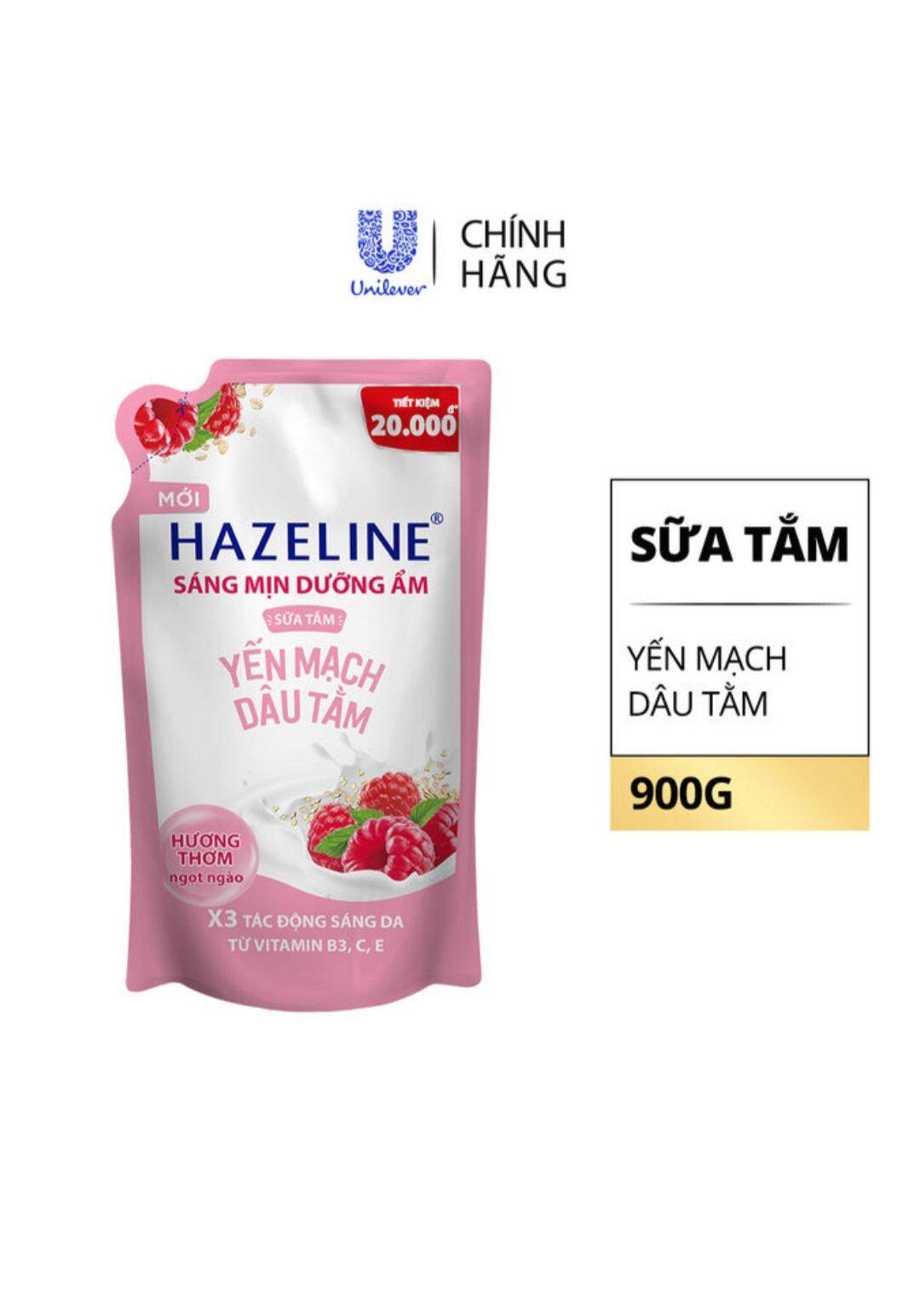Sữa tắm hazeline yến mạch dâu tằm túi 900g