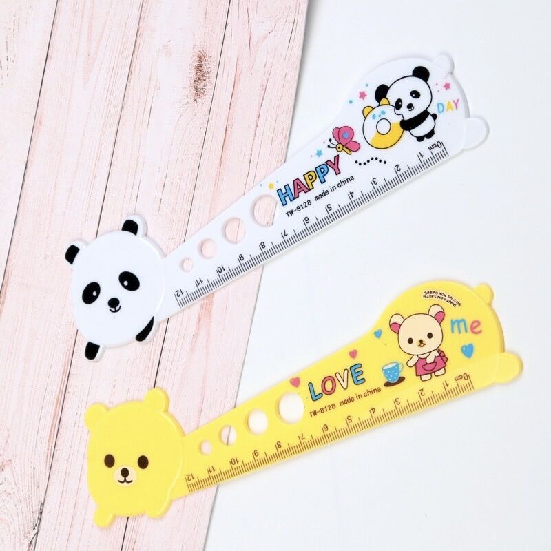 Thước kẻ nhựa kiểu hình gấu 15cm