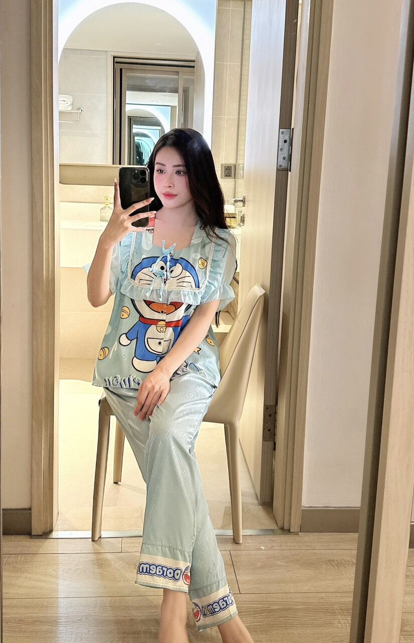Bộ lụa xước dập ly từ 40-60 ký mát mẻ mặc nhà, đi chợ, đi chơi thoải mái