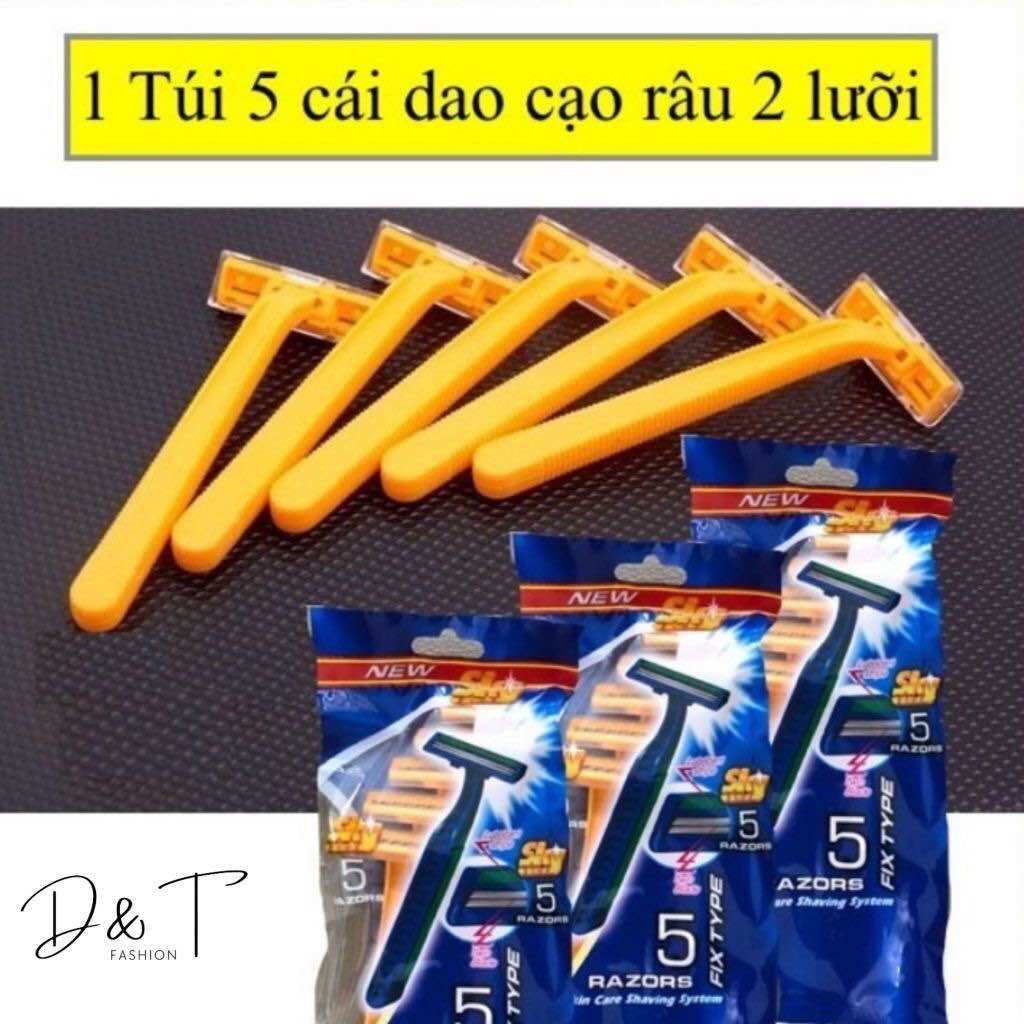 Combo 5 cây dao cạo râu 2 lưỡi Razors