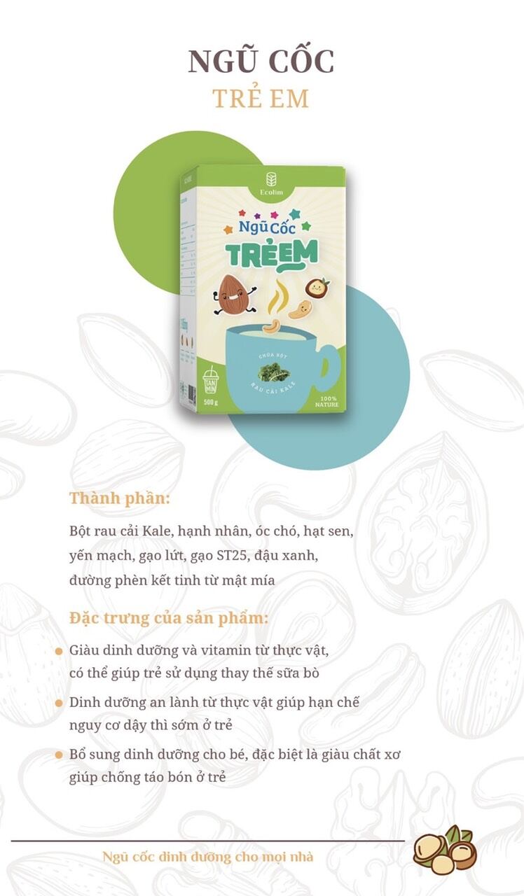 Ngũ Cốc Trẻ Em - Sữa Hạt Trẻ Em Cao Cấp Ecolim