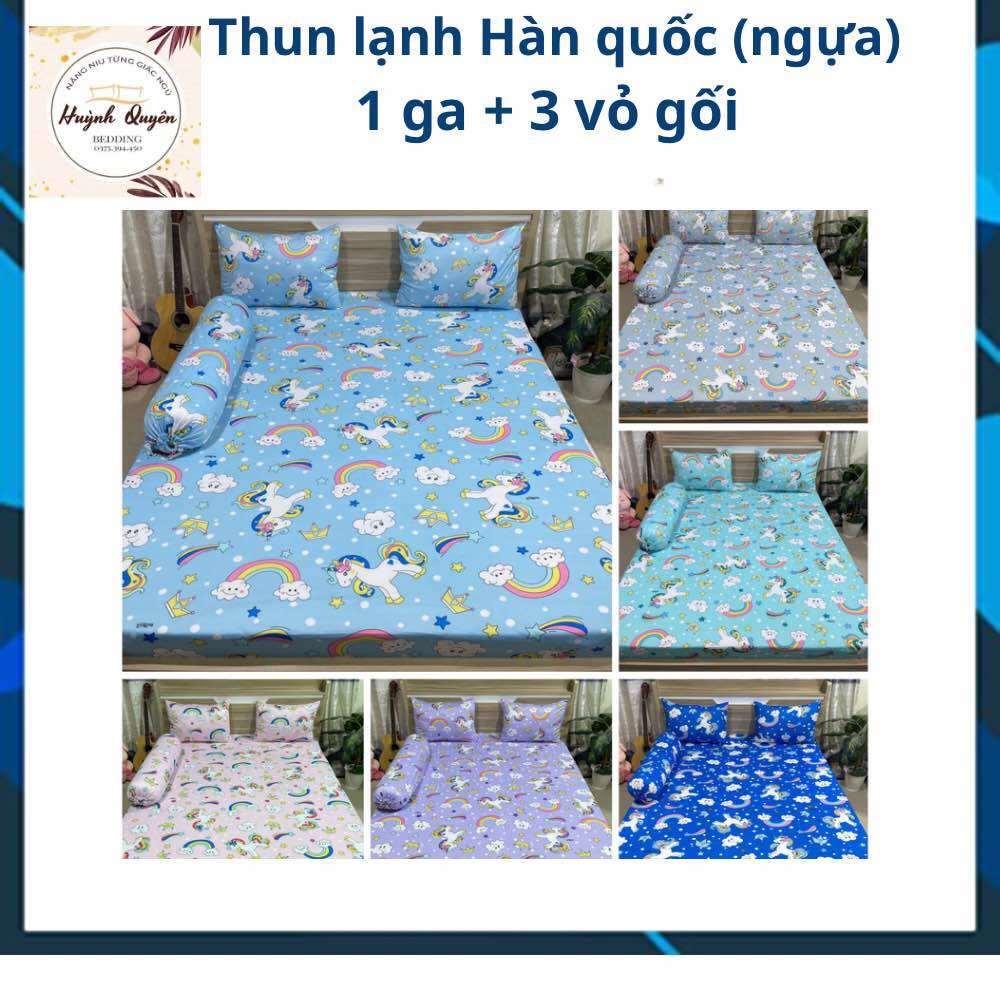 Bộ drap ga thun hàn quốc mẫu ngựa không chăn