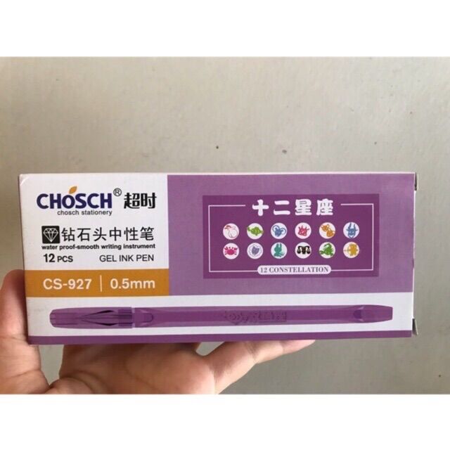 Bút gel tím Chosch CS-927. 1 hộp 12cay