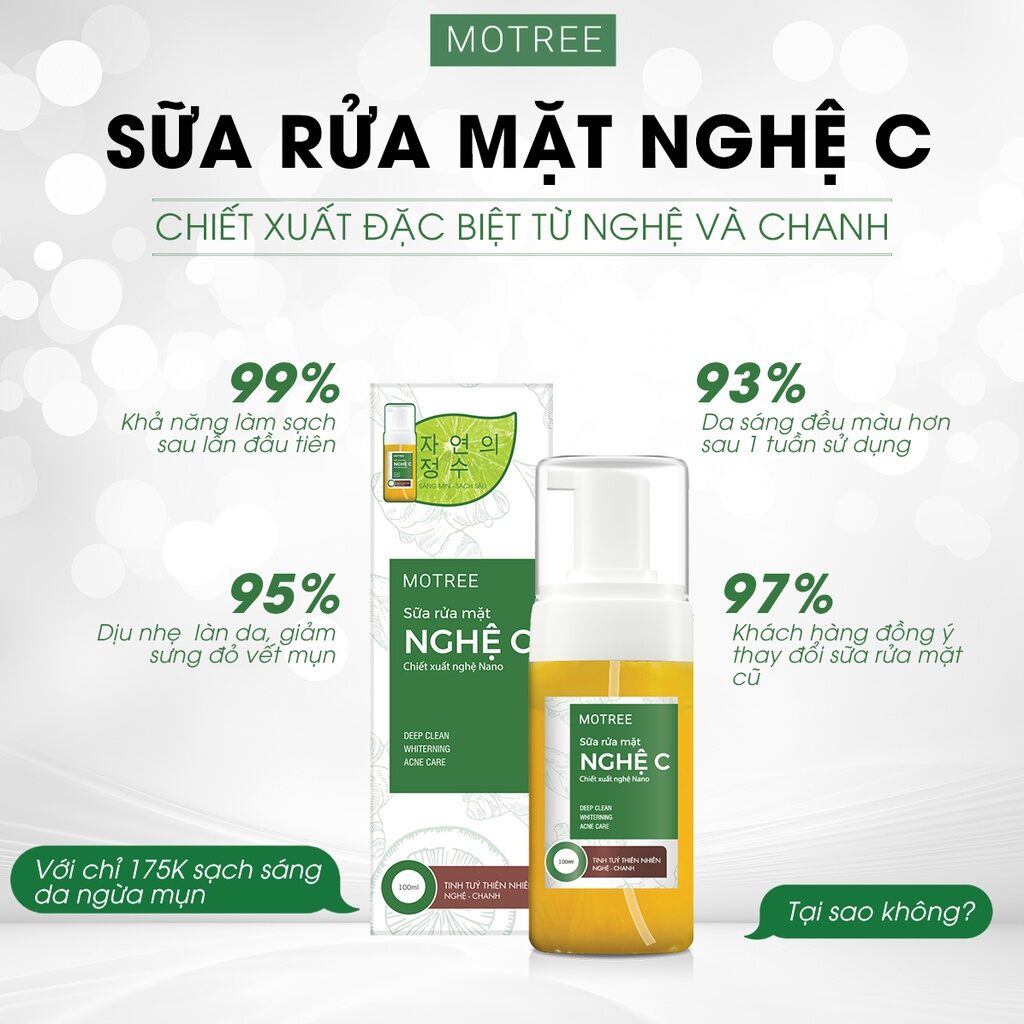 Sữa rửa mặt nghệ C motree