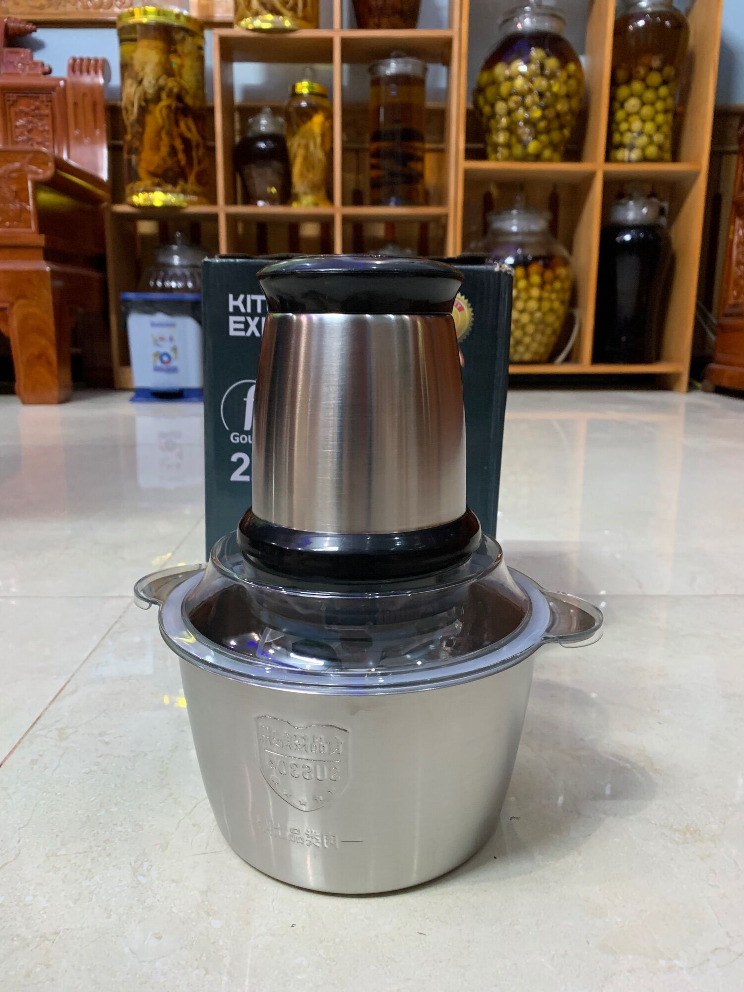 Máy xay thịt đa năng Kitchen Expert cối inox cao cấp 2L