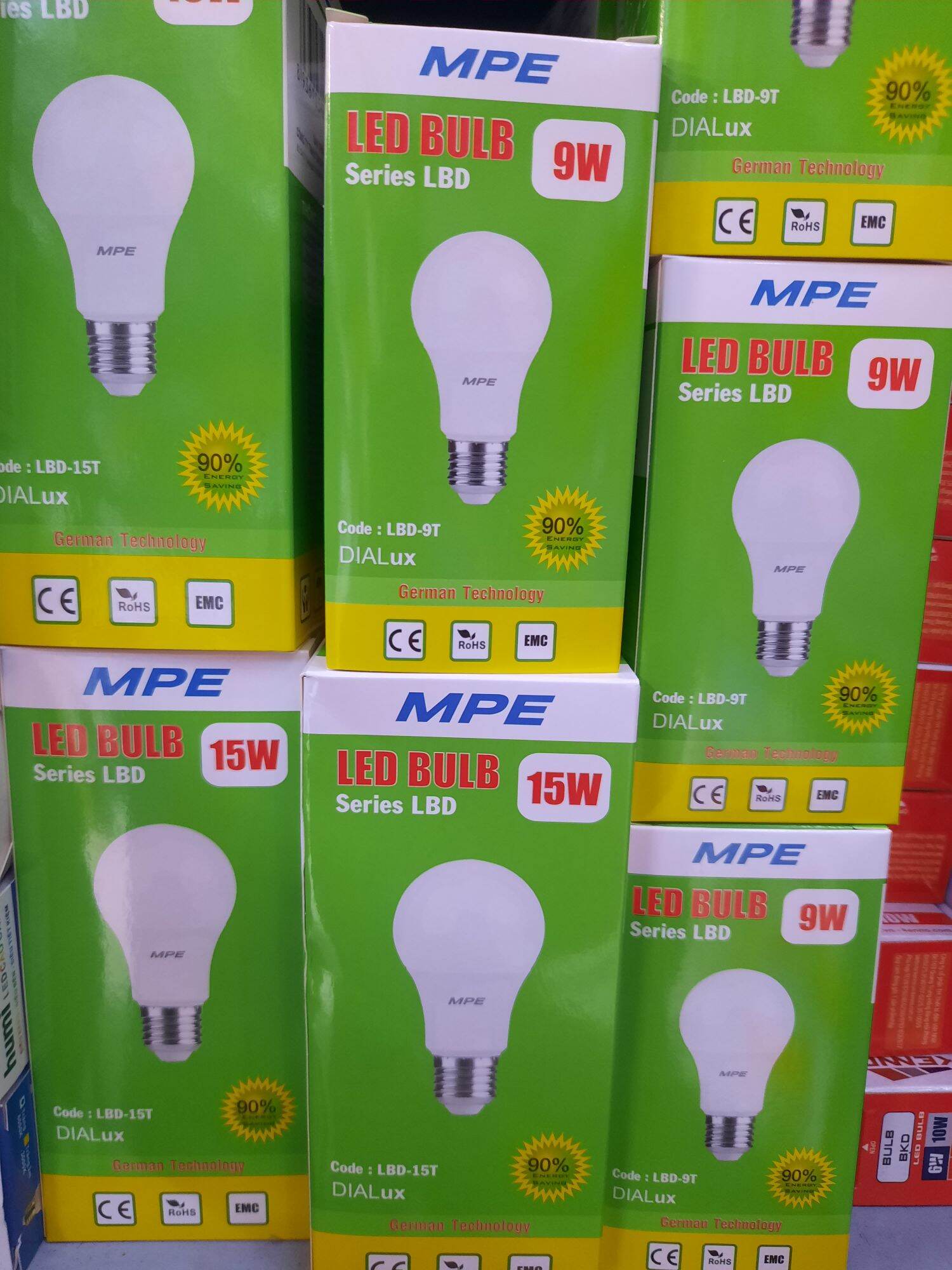 Bóng đèn led búp mpe trắng 3w, 5w, 9w, 15w.