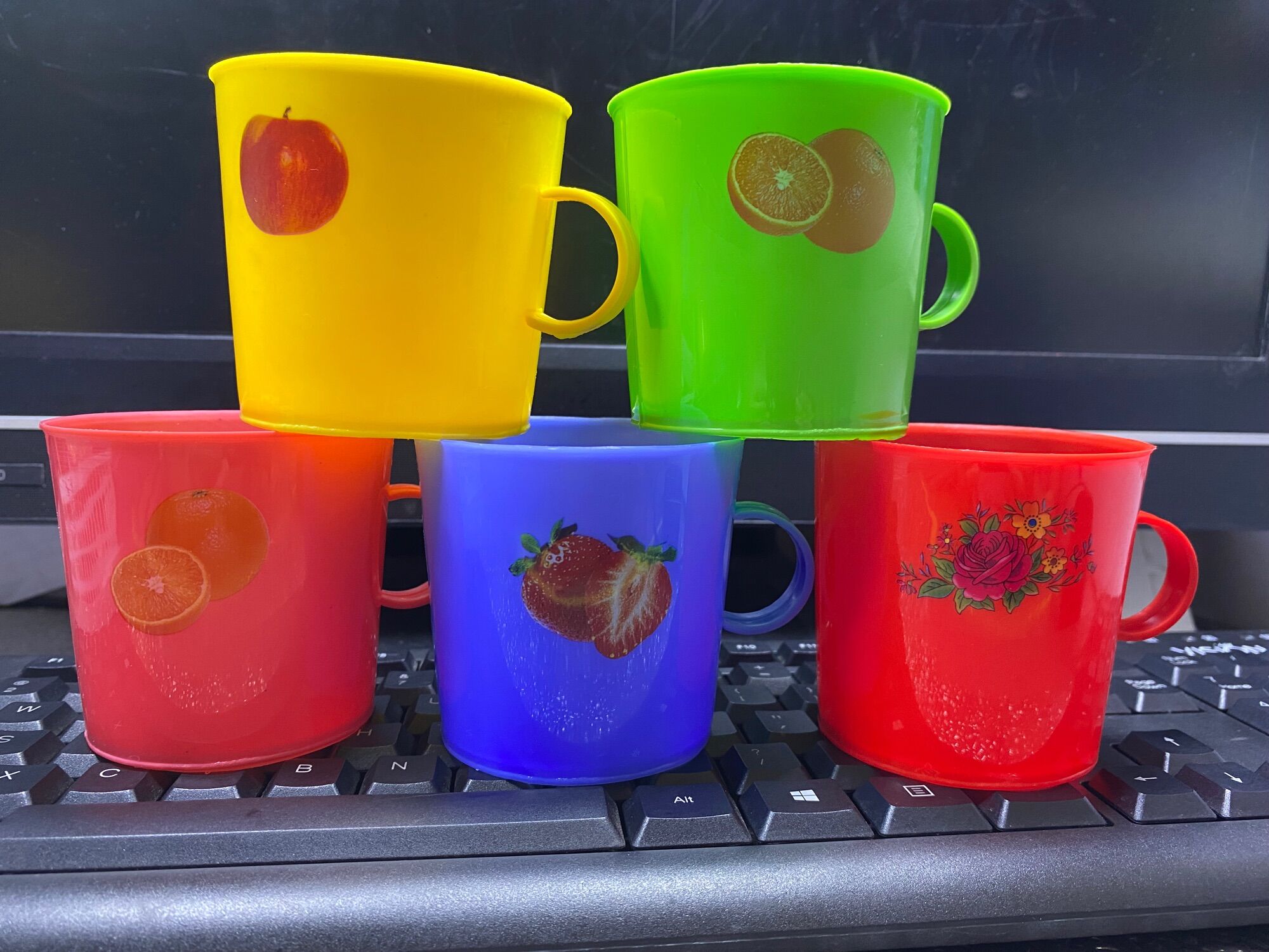 💥 Set 10 Ca Nhựa, Hình TRÁI CÂY Dễ thương (Kt: 7x7cm, hình thật)