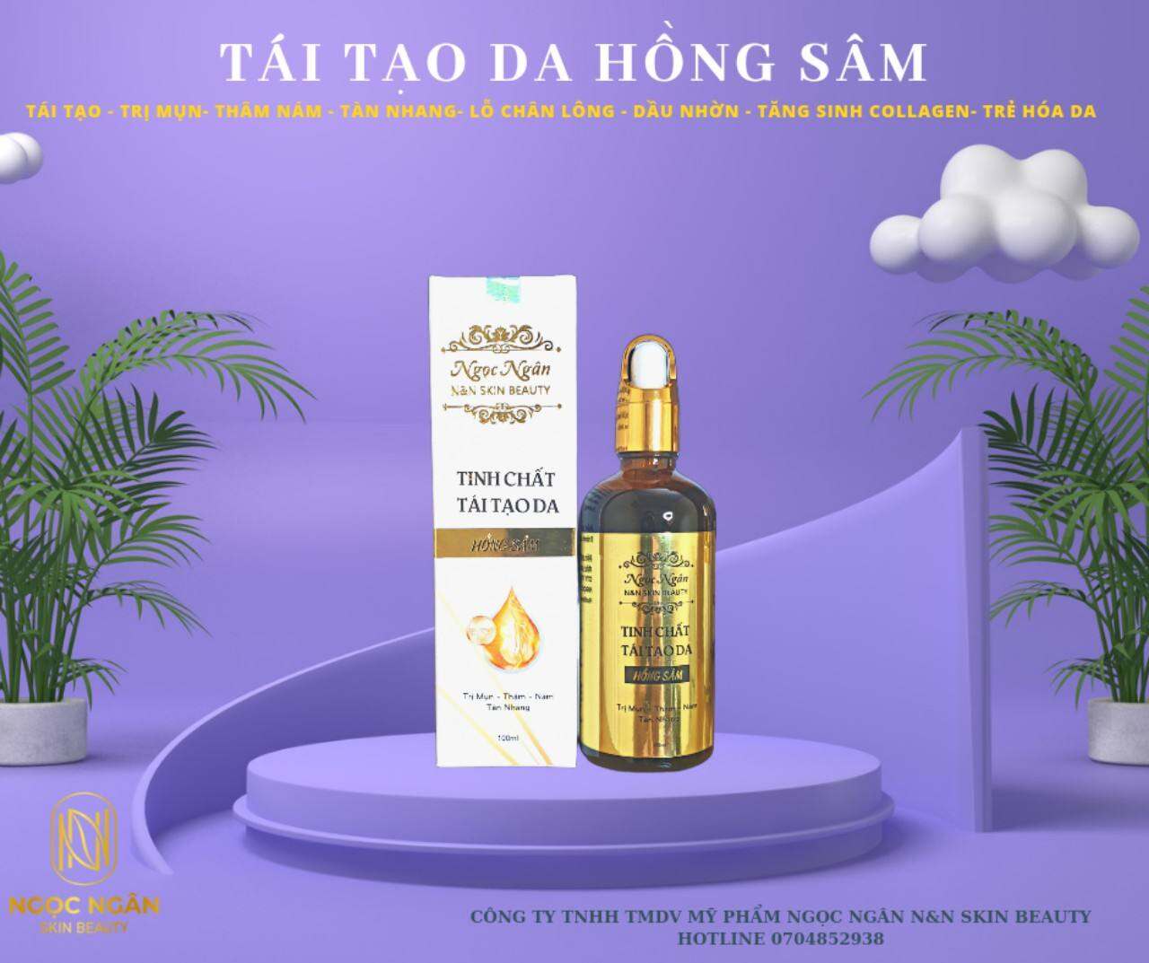 TINH CHẤT HỒNG SÂM TÁI TẠO MỤN NÁM