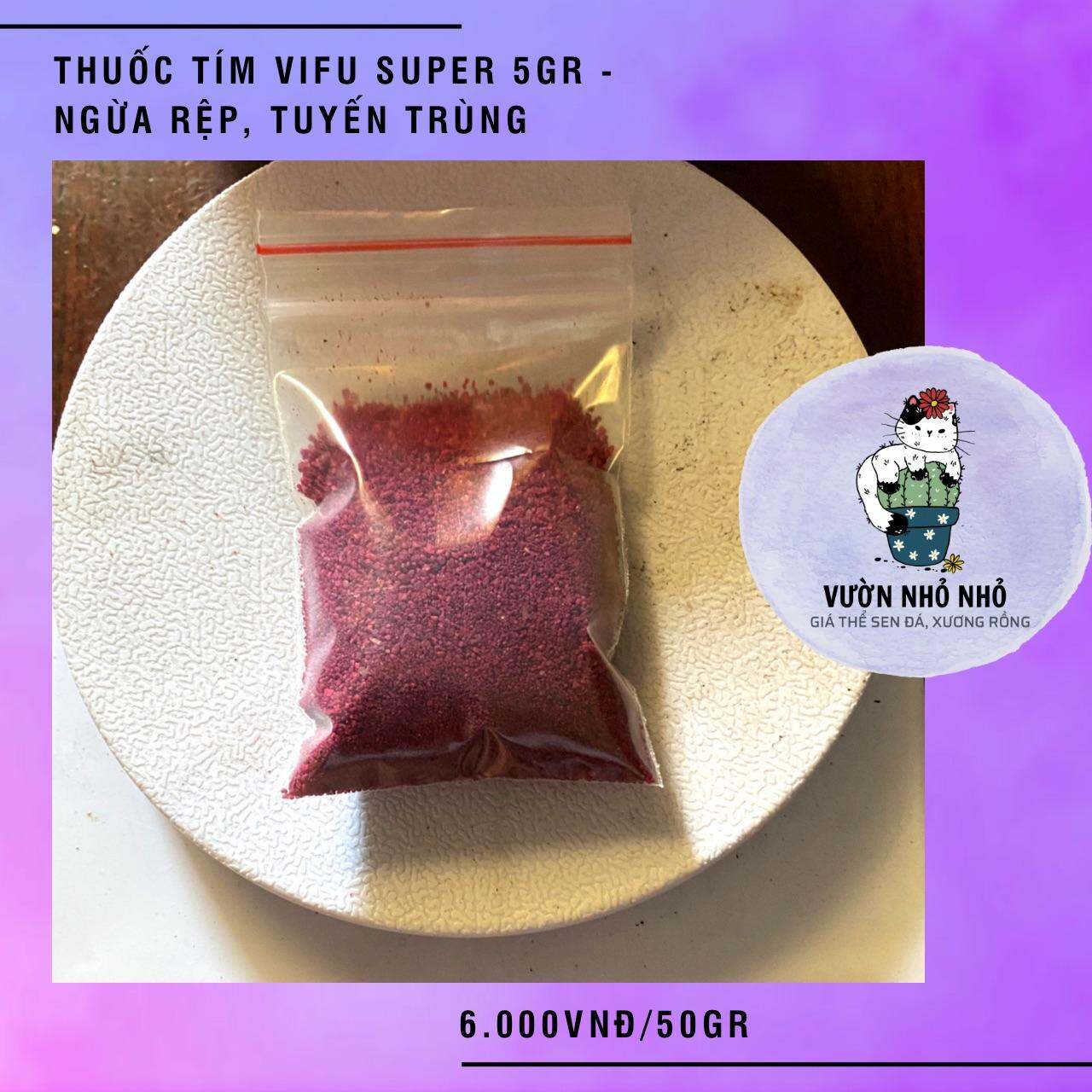 Tím Việt Vifu Super 5Gr rải gốc phòng trừ rệp, tuyến trùng, sâu đục thân, muỗi hành - Vườn Nhỏ Nhỏ