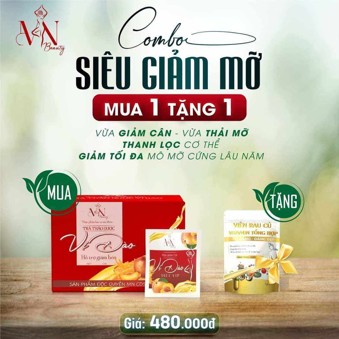 Trà Giảm Cân Vị Đào MN Beauty Group - Mỹ Phẩm Đông Anh - Giảm Cân Collagen X3