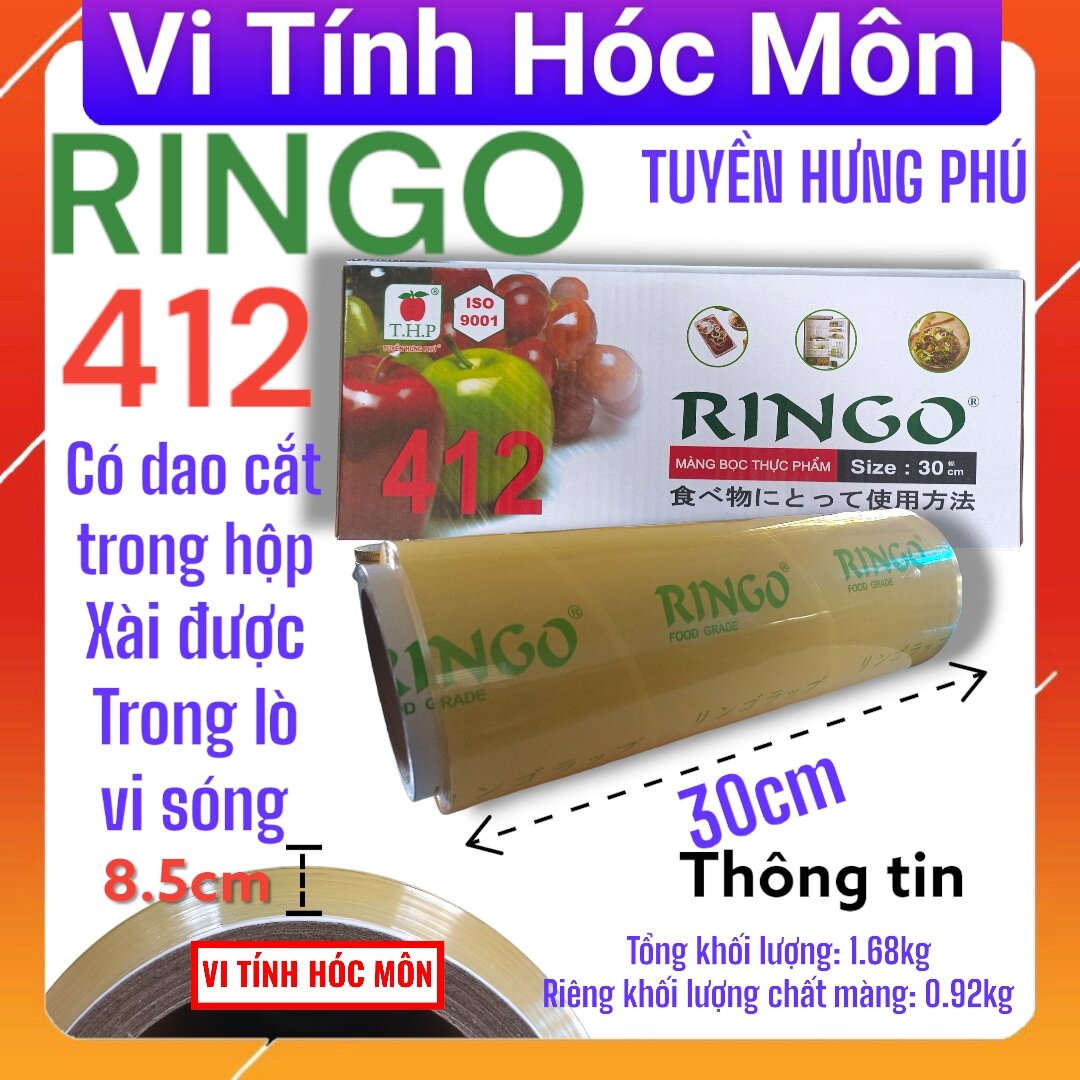 Màng bọc thực phẩm ringo 412 nguyên siu hàng chất lượng cao 30cm x300m