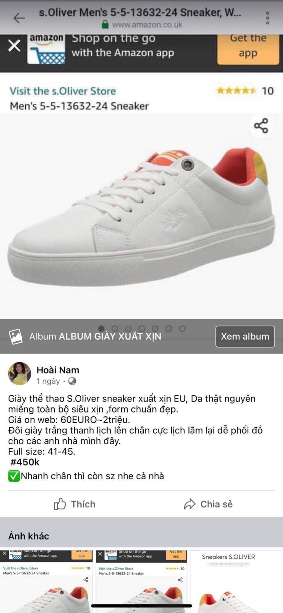 Giày thể thao Nam S'Oliver VNXK