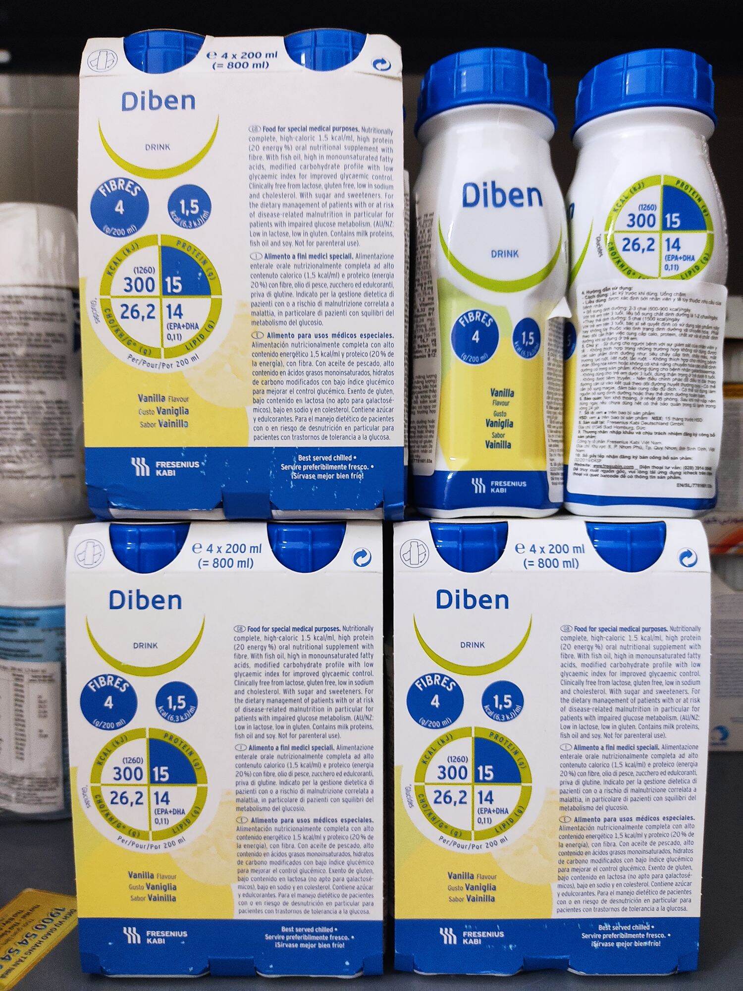 Sữa pha sẵn DIBEN DRINK VANILLA lốc 4 chai 200ml