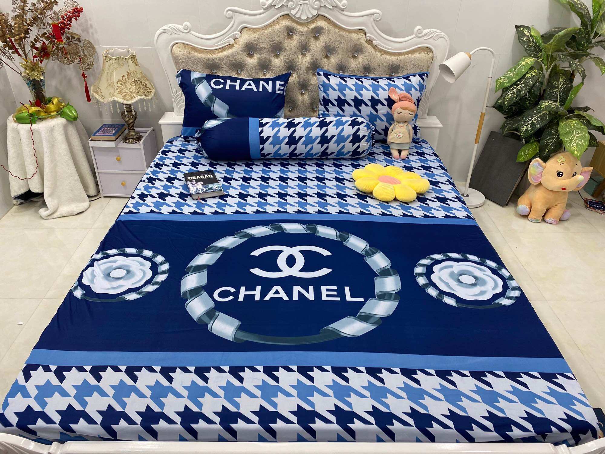 Bộ 4 món drap/ga áo gối thun lạnh hàn quốc 3D vạn phát