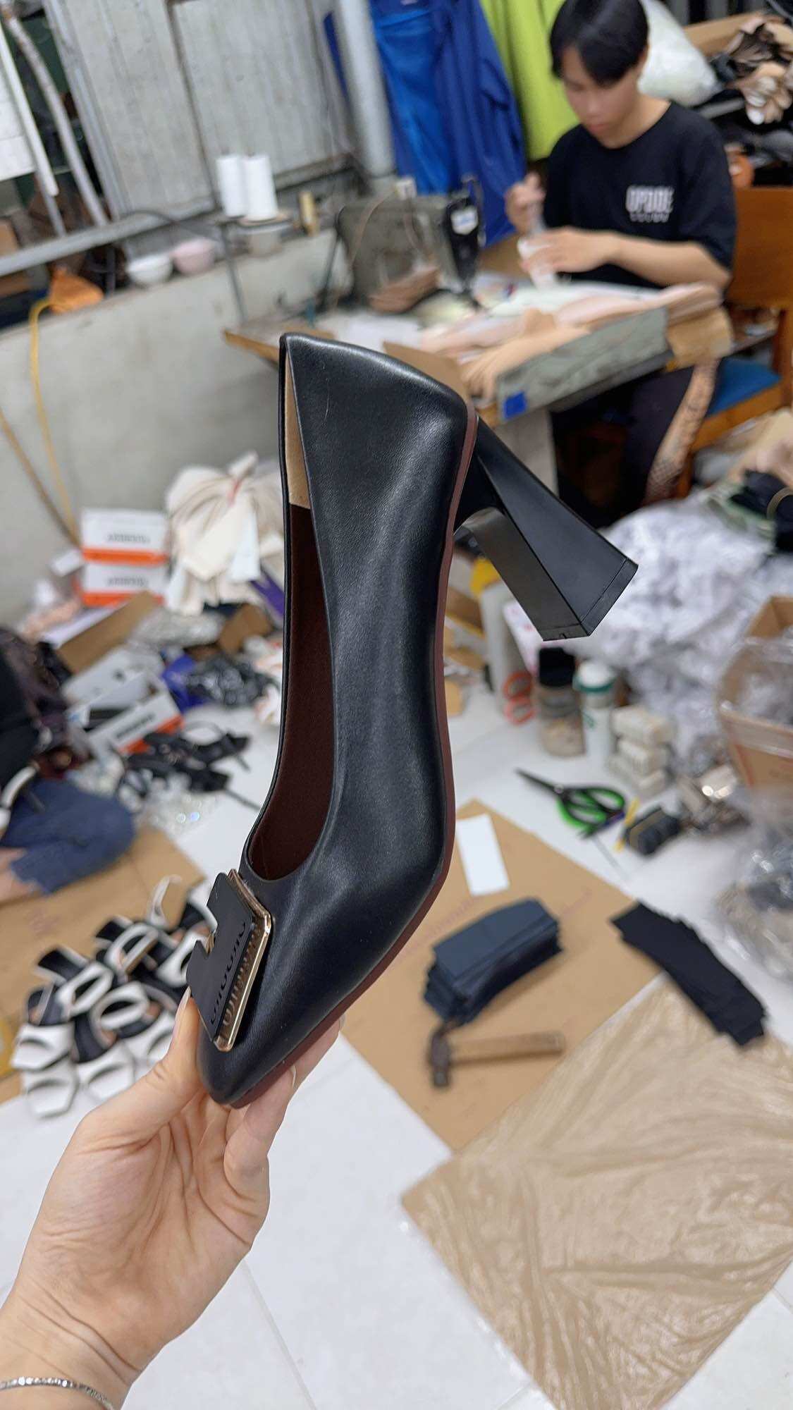 Giày cao gót búp bê nữ , giày công sở êm chân , gót cao 7cm