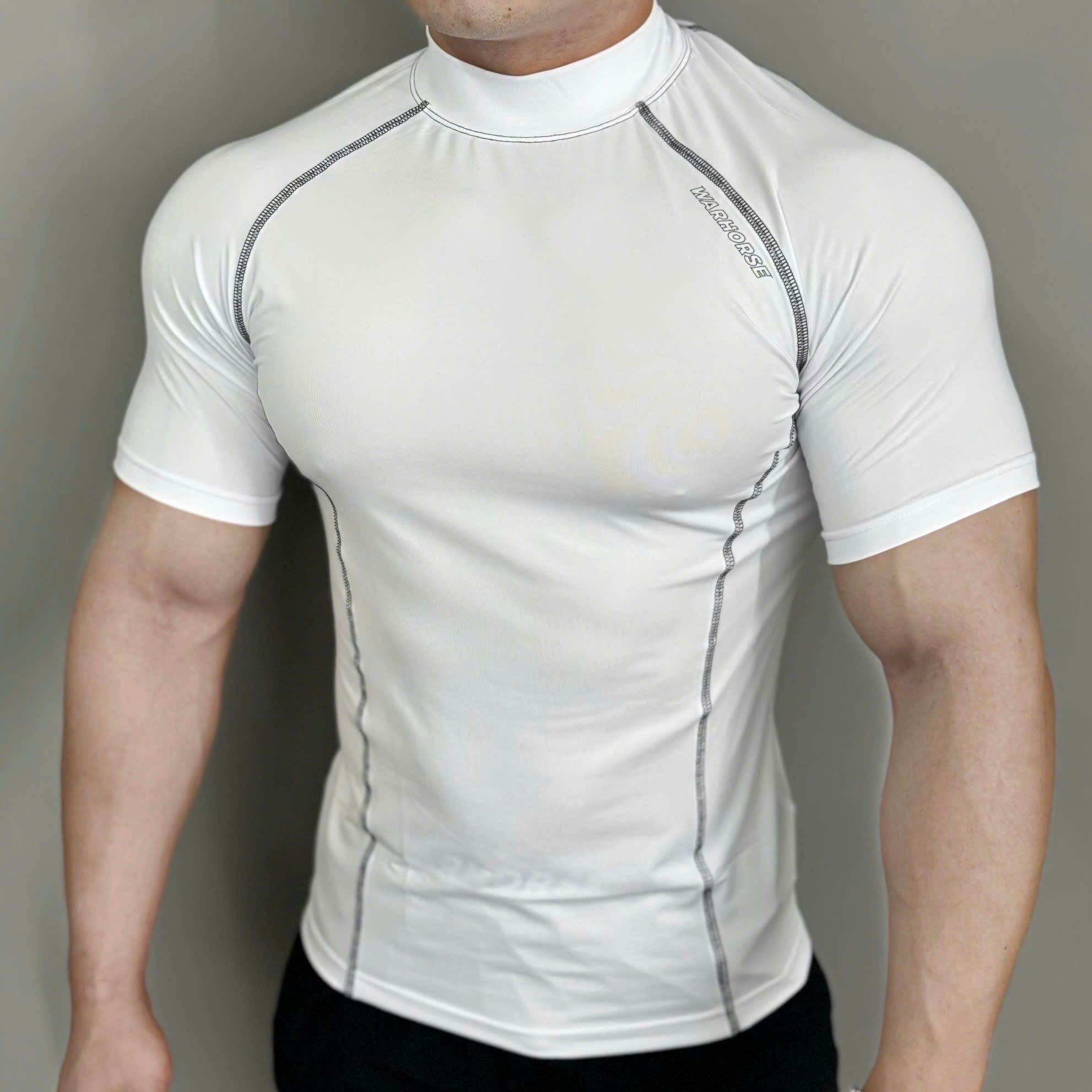 [sale sốc] Áo cổ lọ body WH áo gym nam phom ôm body .