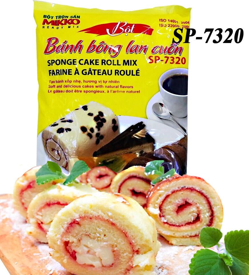Bột bánh bông lan cuốn 1kg tạo bánh xốp hương vị tự nhiên bột trộn sẵn mikko