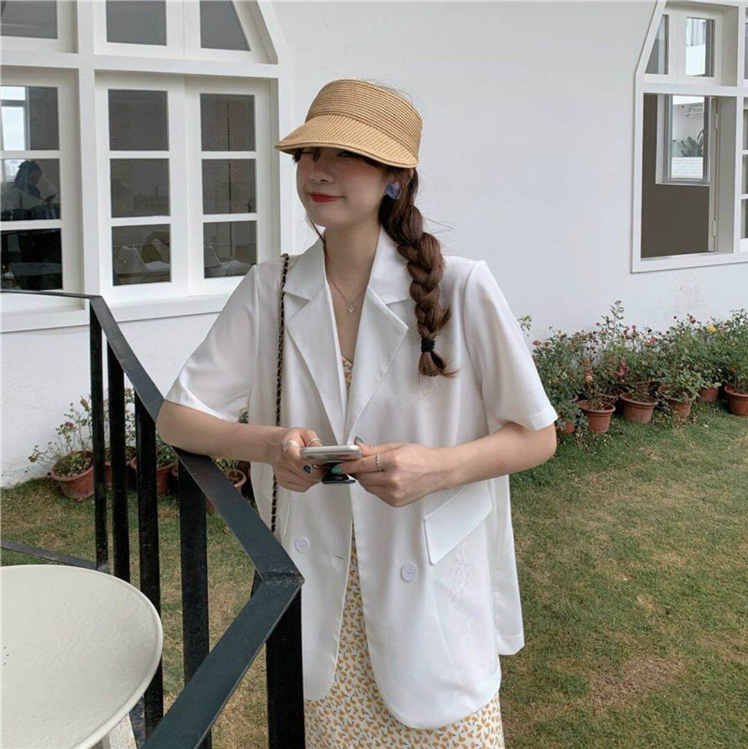 áo blazer cộc tay 4 cúc ảnh thật