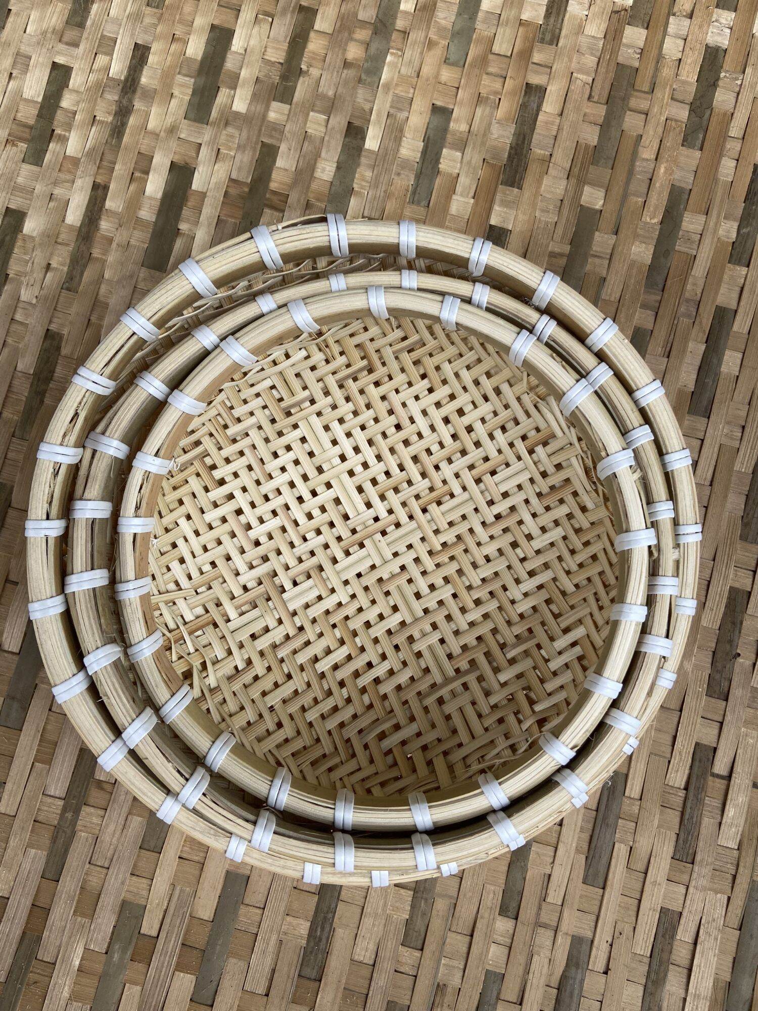 Bộ 3 rổ lỗ thưa 18cm, 20cm, 22cm mây tre