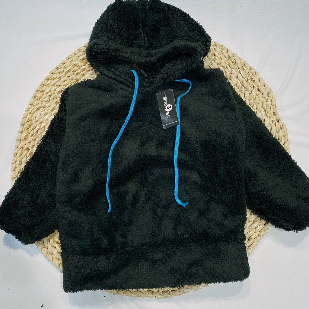 Áo nỉ hoodie lông tai Gấu cho bé 8-18kg