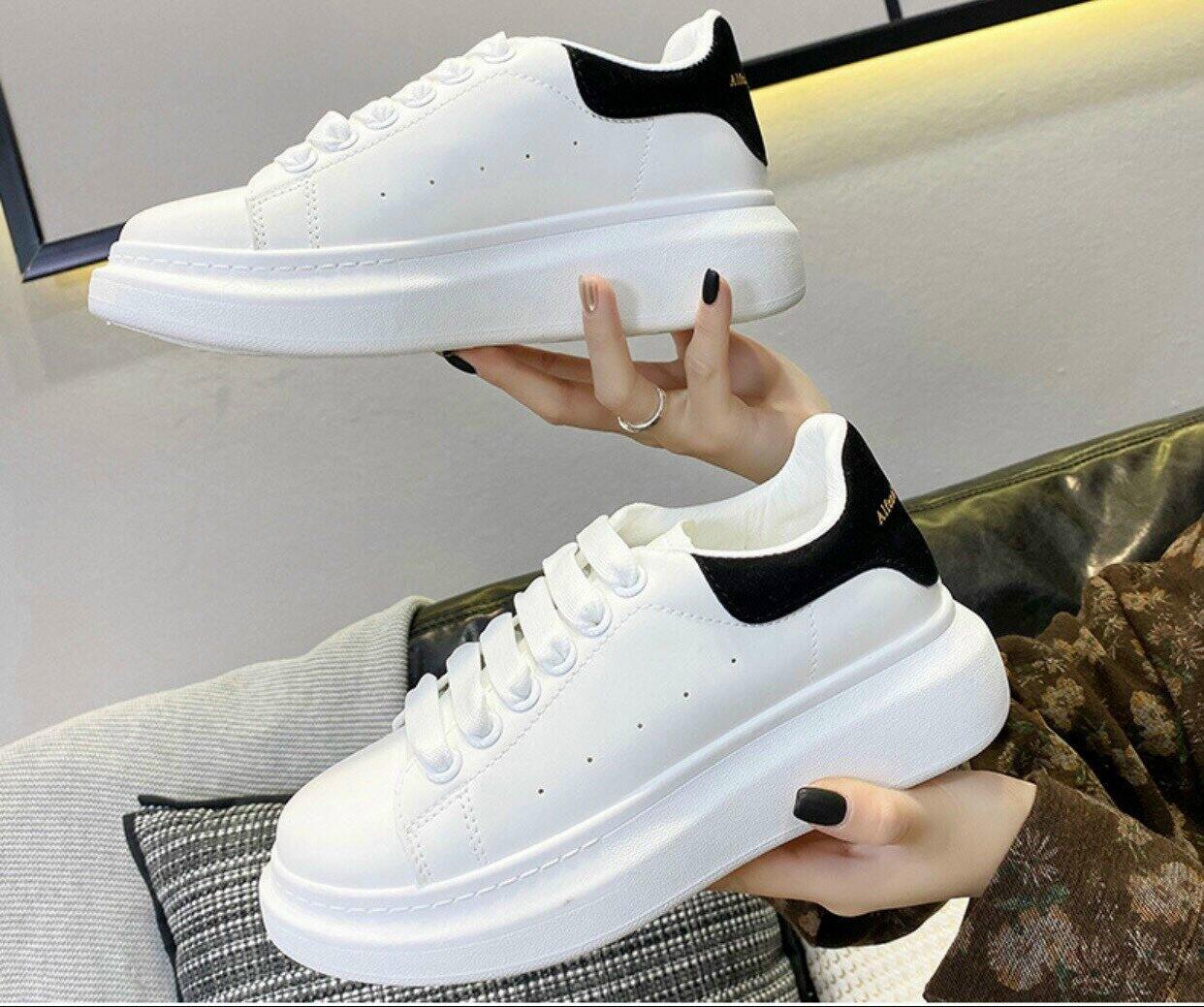 Giày thể thao MC QUEEN nam nữ , giày sneaker màu trắng trẻ trung phong cách