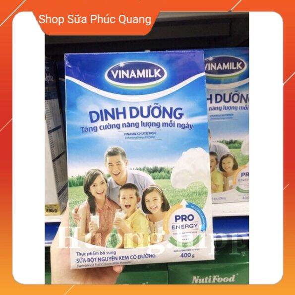 Sữa bột nguyên kem Vinamilk có đường hộp giấy 400g - dành cho mọi lứa tuổi