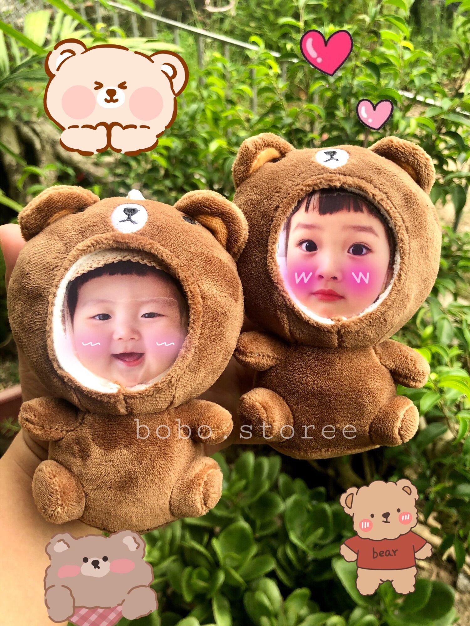 Móc khóa gấu bông in ảnh
