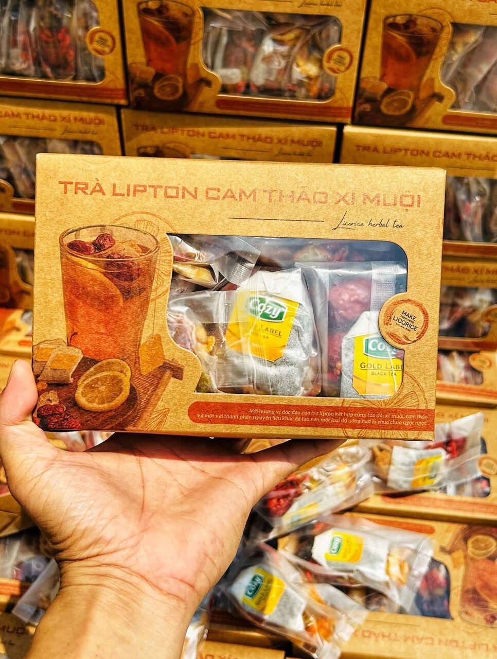 TRÀ LIPTON CAM THẢO MỘC XÍ MUỘI, set 10 gói