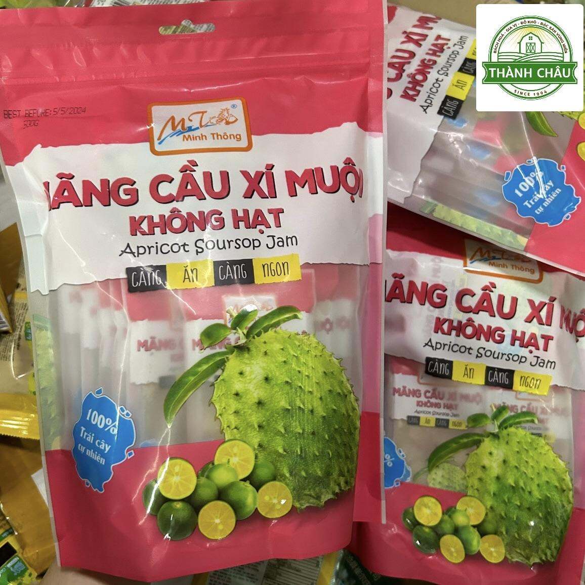 Mãng Cầu Xí Muội Không Hạt Minh Thông 500g Siêu Ngon - 100% Từ Trái Cây Tươi