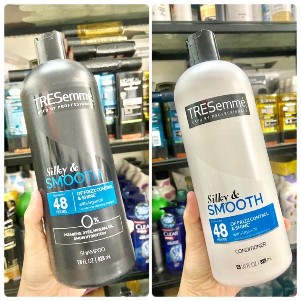  DẦU GỘI TRESEMME MỸ S SMOOTH & SILKY SHAMPOO - CONDITIONER 1L15 GIÚP TÓC BONGW MƯỢT ÓNG Ả CHẮC KHỎE 828ml 