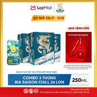 Nồng độ cồn 4.6% - Combo 3 Thùng 24 lon Bia Saigon Chill 250ml