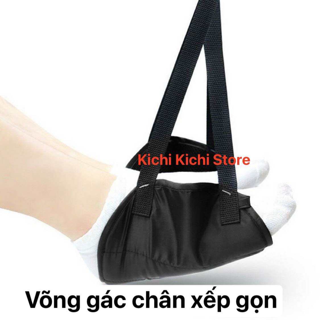 Võng gác chân xếp gọn chống mỏi chân khi đi máy bay, đi xe; khi ngồi làm việc.