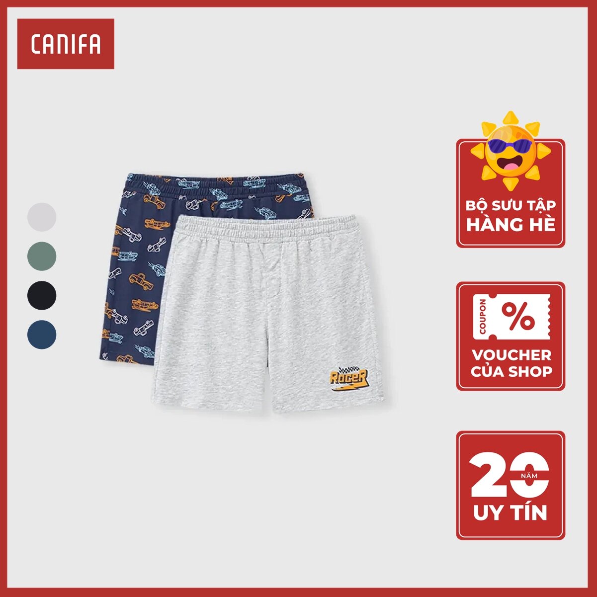 Combo 2 quần bé trai canifa mặc nhà 2la24s006