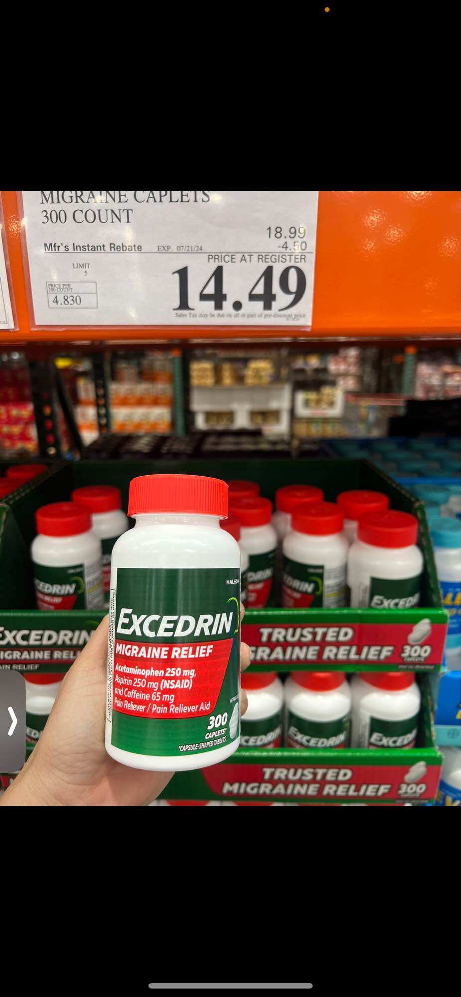 Viên uống Excedrin Migraine 300 viên