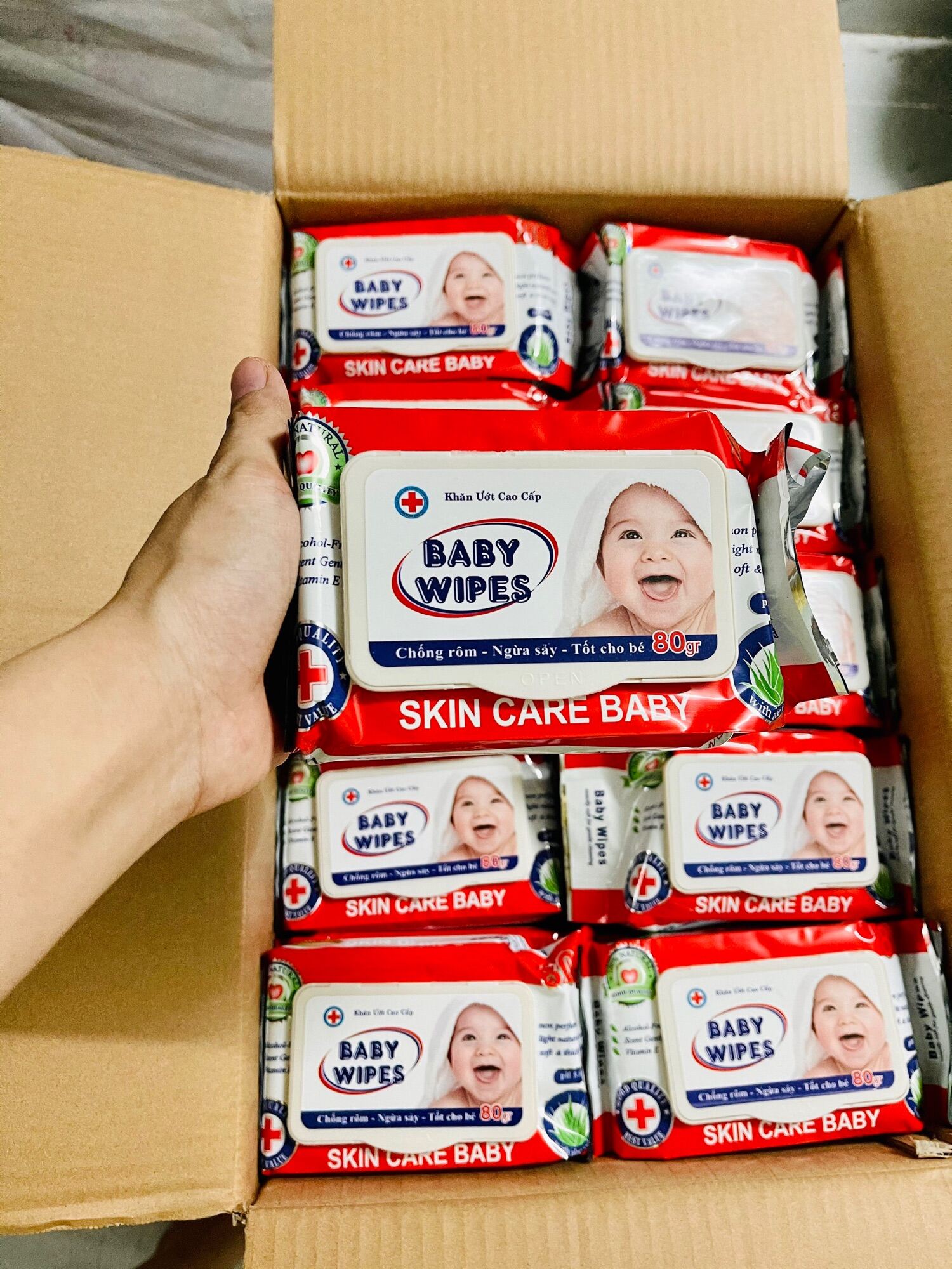 [ GIÁ SỈ ] Combo 10 gói khăn giấy ướt cao cấp baby wipes 80g thumbnail