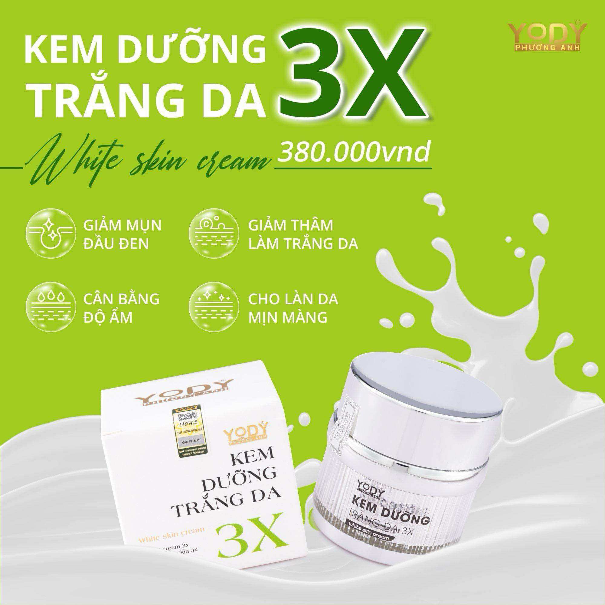 Combo( kem ngày 3x-serum da khô-chống nắng cao cấp-kem đêm su skin) dưỡng trắng da cấp ẩm phục hồi sáng da mờ thâm nám -Yody Phương Anh
