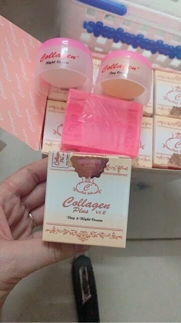 bộ kem collagen plus vit E tem đỏ chính hãng