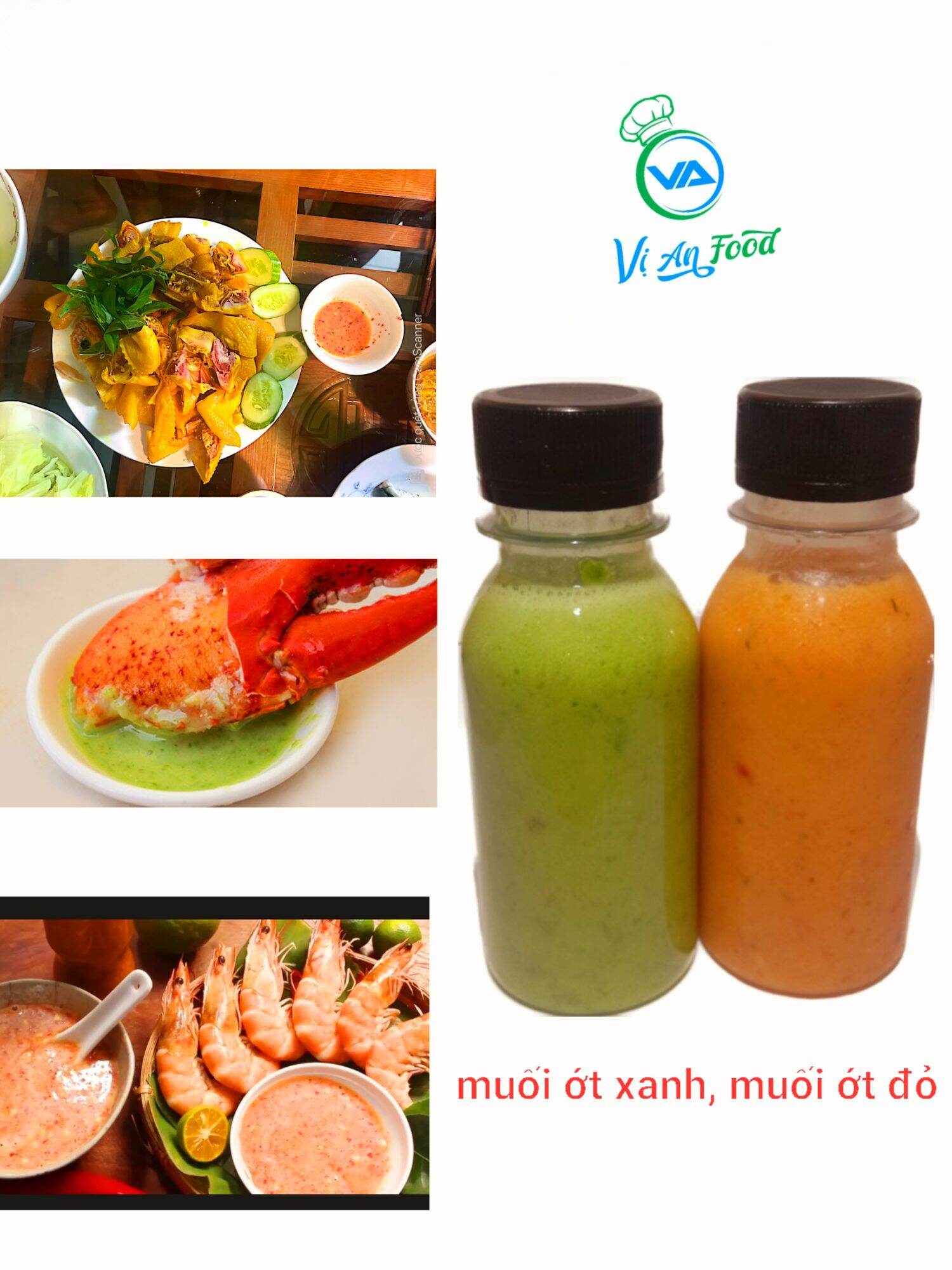 Combo muối ớt xanh, muối ớt đỏ chai 150gr