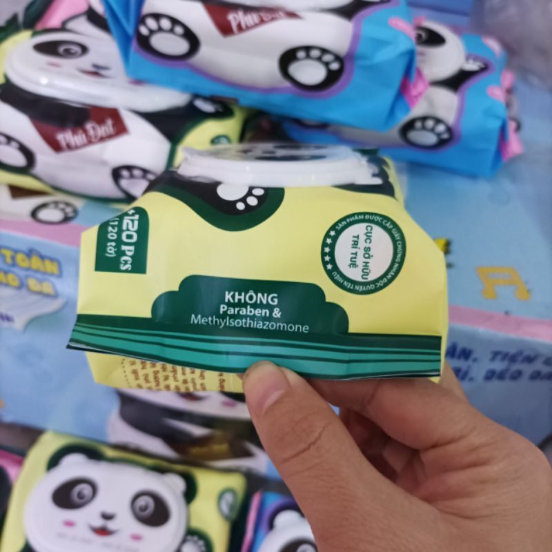 Khăn ướt Phú Đạt không mùi 120 tờ date xa