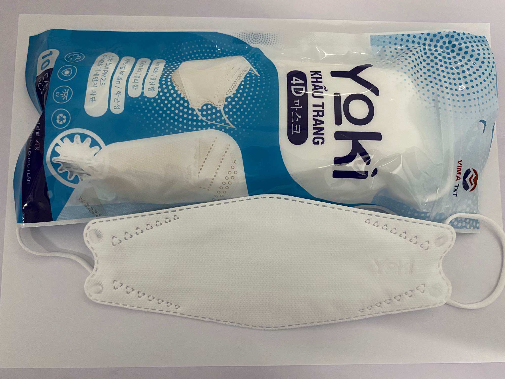 Khẩu trang 4D YOKI kháng khuẩn 1 bịch/10 cái